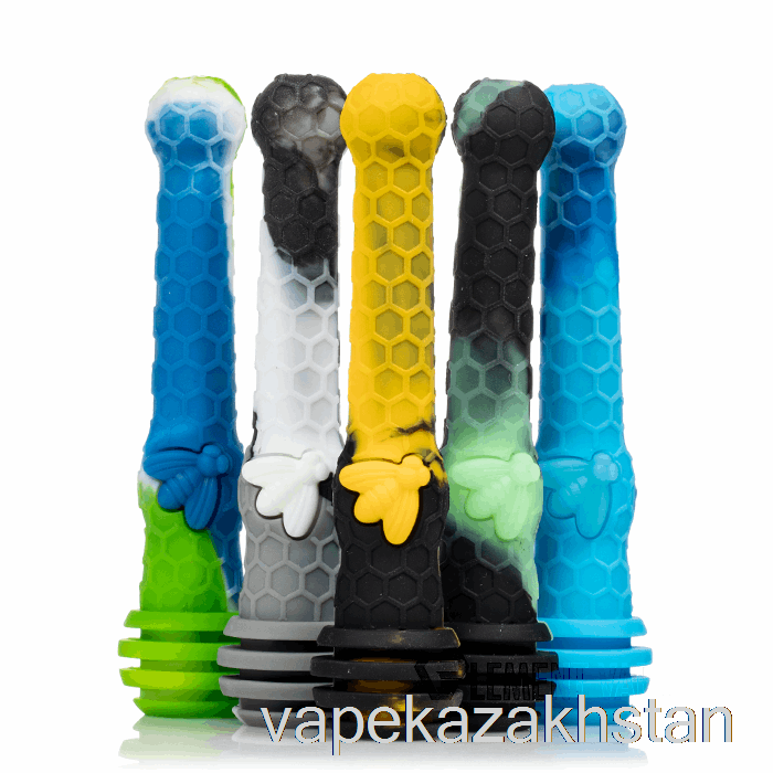 Vape Kazakhstan Stratus Honey Dipper Silicone Dab Straw Rasta (Green / Red / Yellow)